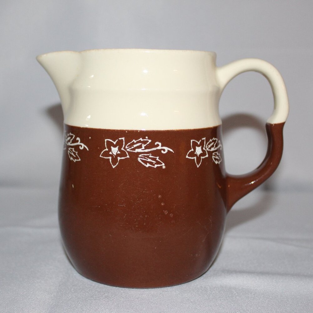 Vintage Oxford Stoneware Snowflower Pitcher